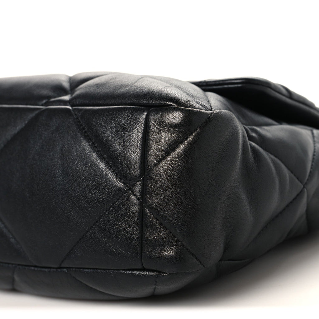 Chanel Lambskin Quilted Large Chanel 19 Flap Black