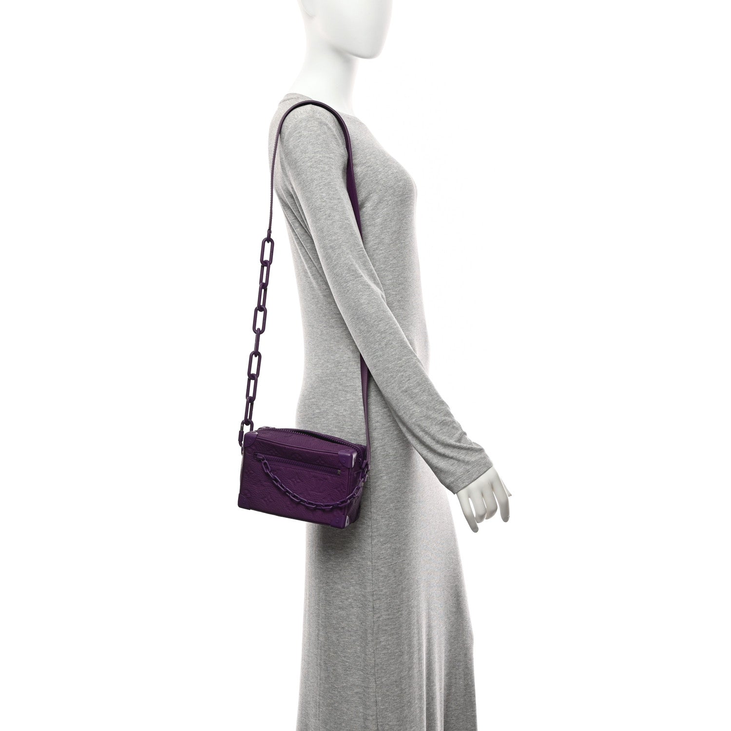 Louis Vuitton Taurillon Monogram Mini Soft Trunk Black Purple Night