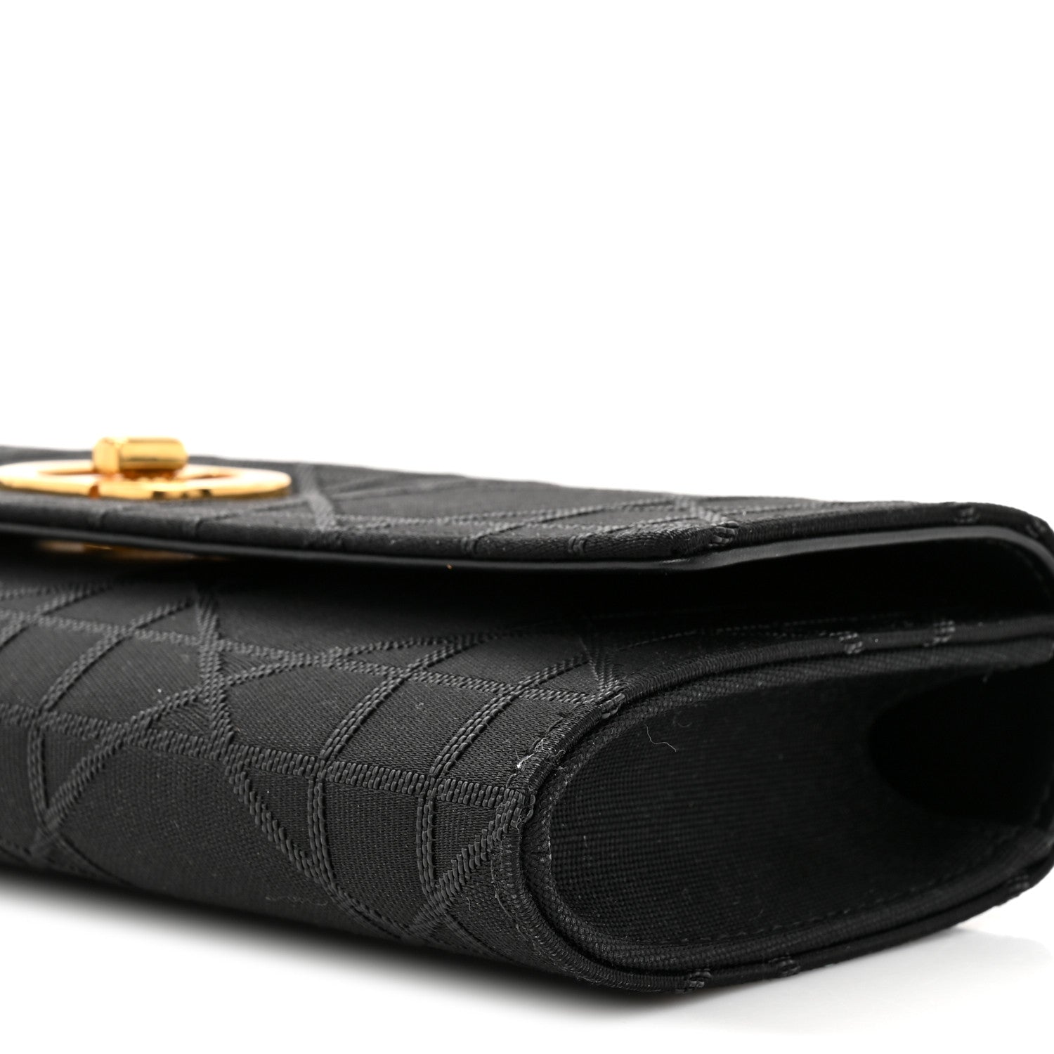 Christian Dior Technical Fabric Macrocannage Miss Caro Top Handle Pouch Black
