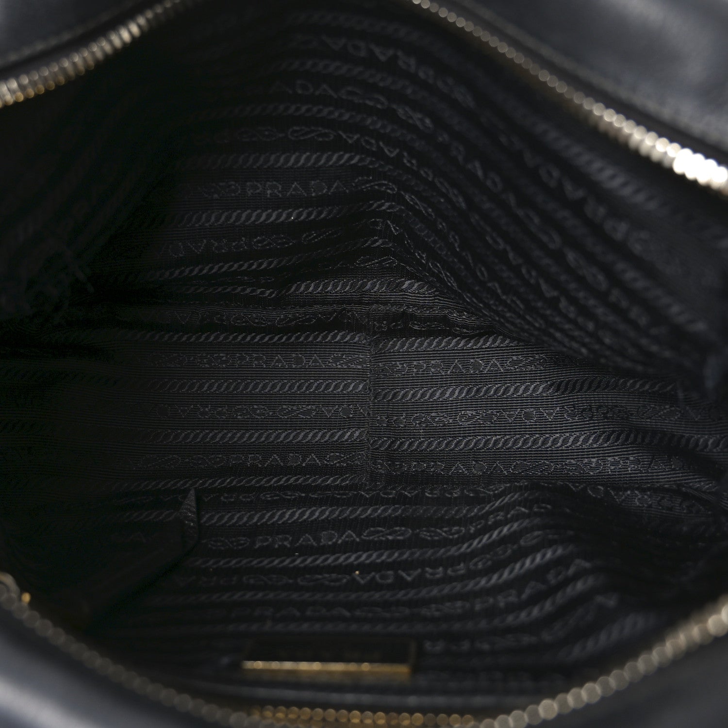 Prada Glace Calfskin Embossed Logo Crossbody Black
