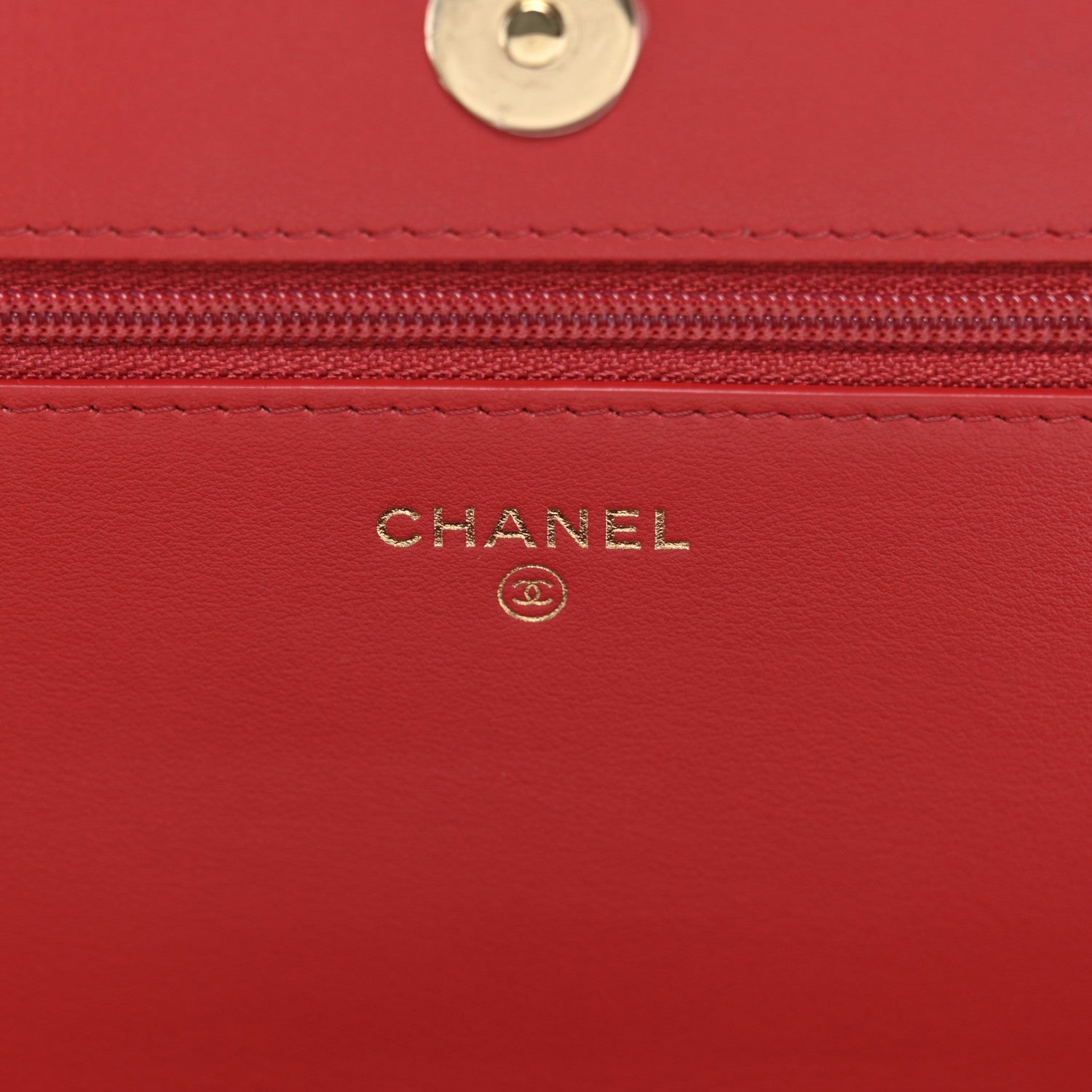 Chanel Caviar Quilted Boy Wallet On Chain WOC Red