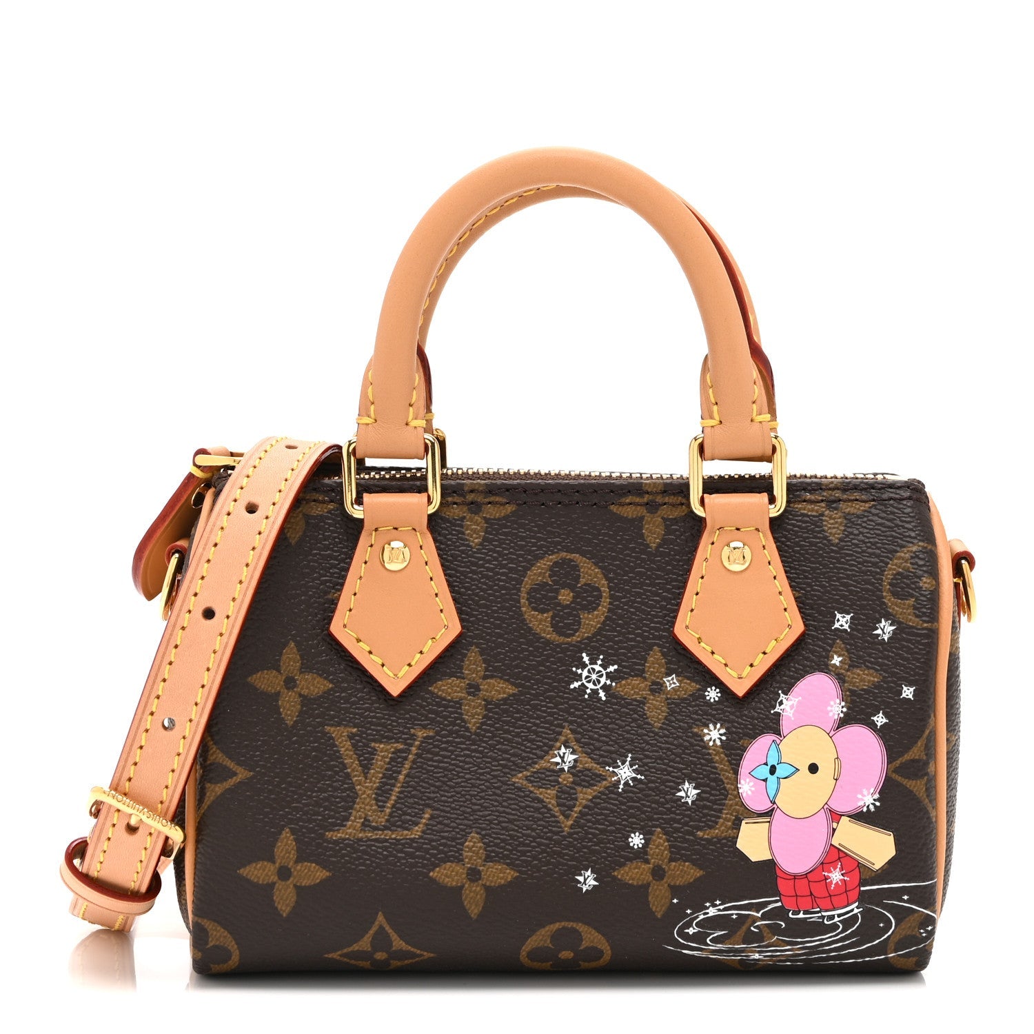 Louis Vuitton Monogram Vivienne Ice Skating Nano Speedy Bandouliere Pink