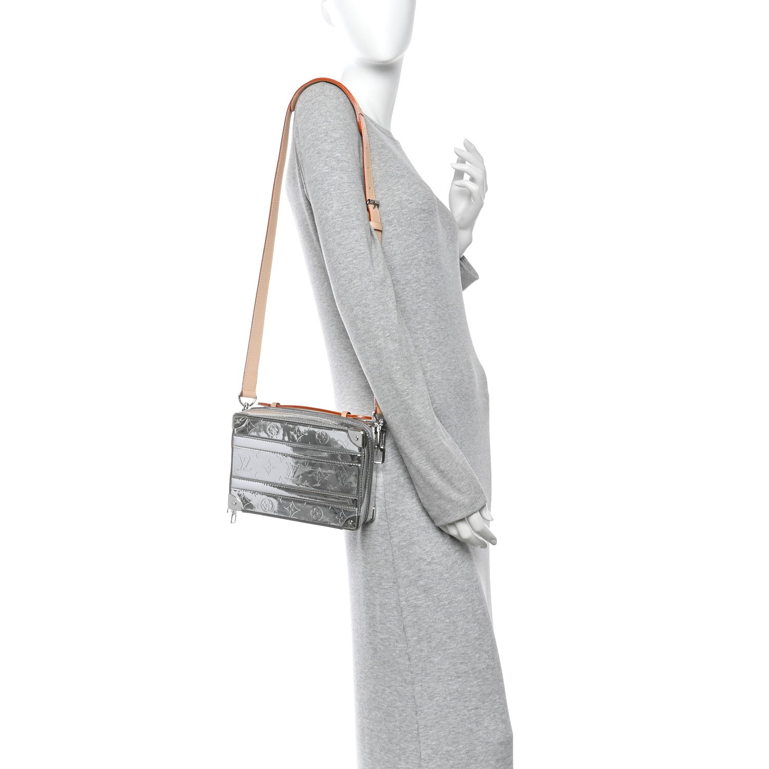 Louis Vuitton Monogram Mirror Handle Trunk Silver