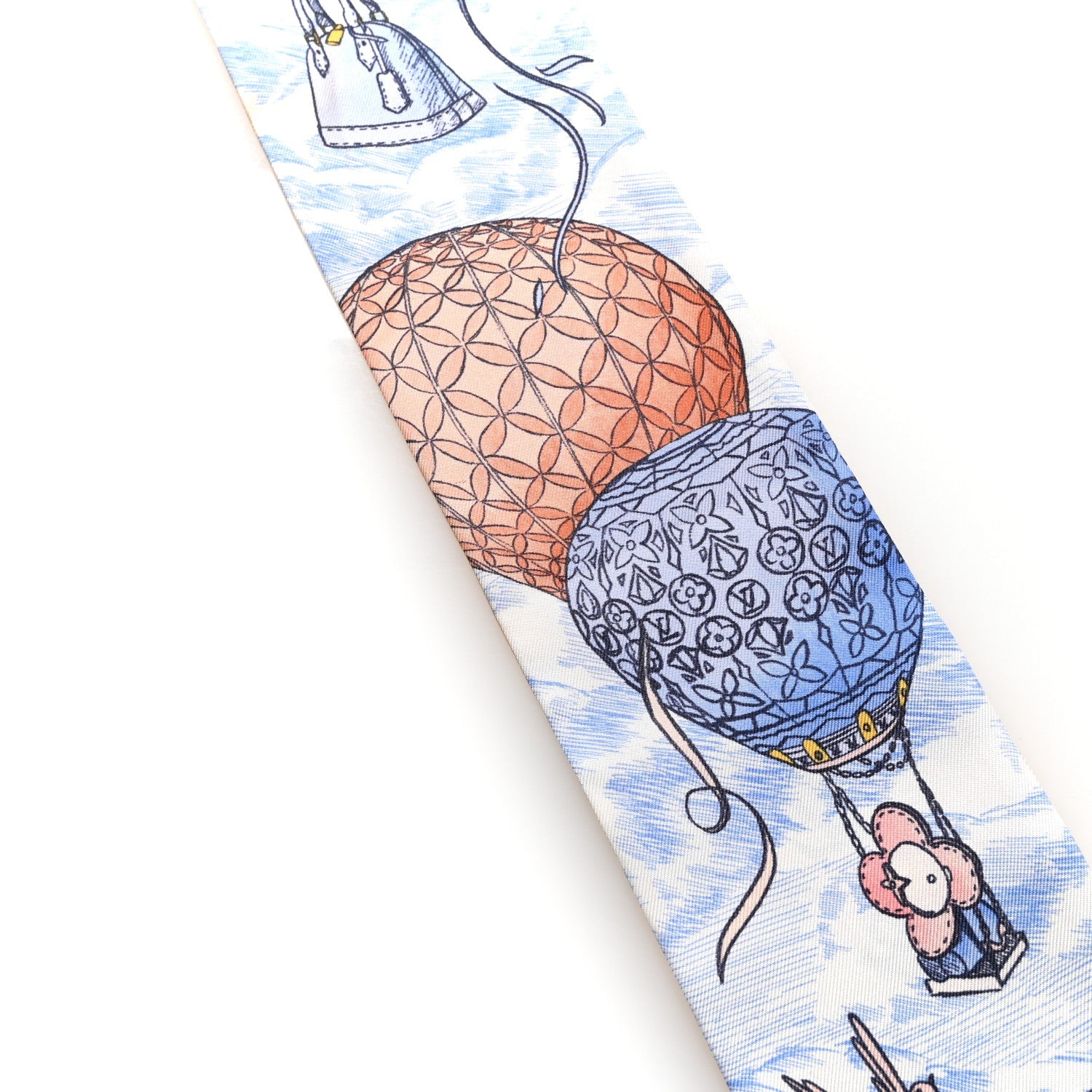 Louis Vuitton Silk Monogram Up And Away Bandeau Light Blue