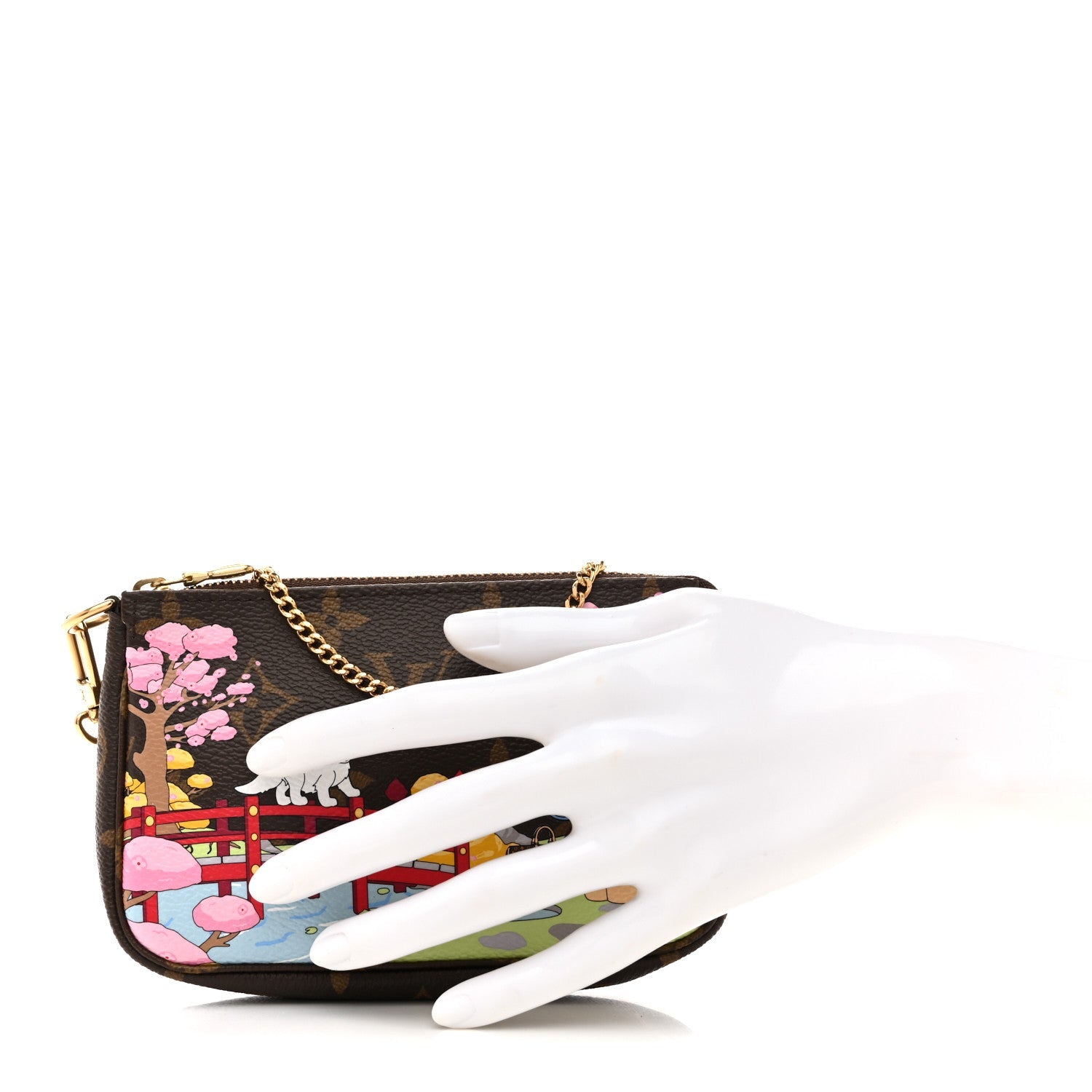 Louis Vuitton Monogram 2021 Christmas Animation Japanese Garden Mini Pochette Accessories Wisteria Pink