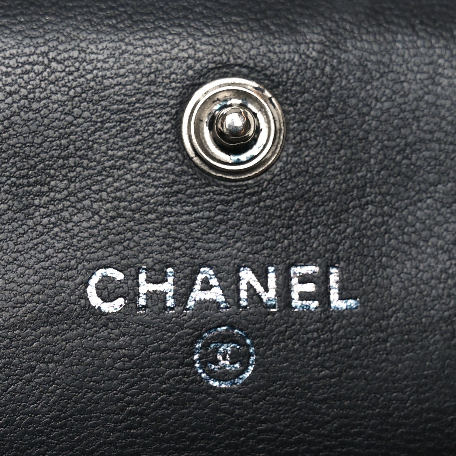 Chanel Lambskin Embossed Camellia Large Gusset Flap Wallet Black