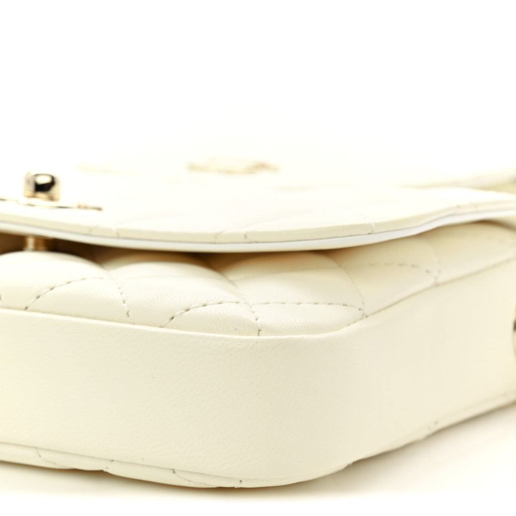 Chanel Lambskin Quilted Side Packs White