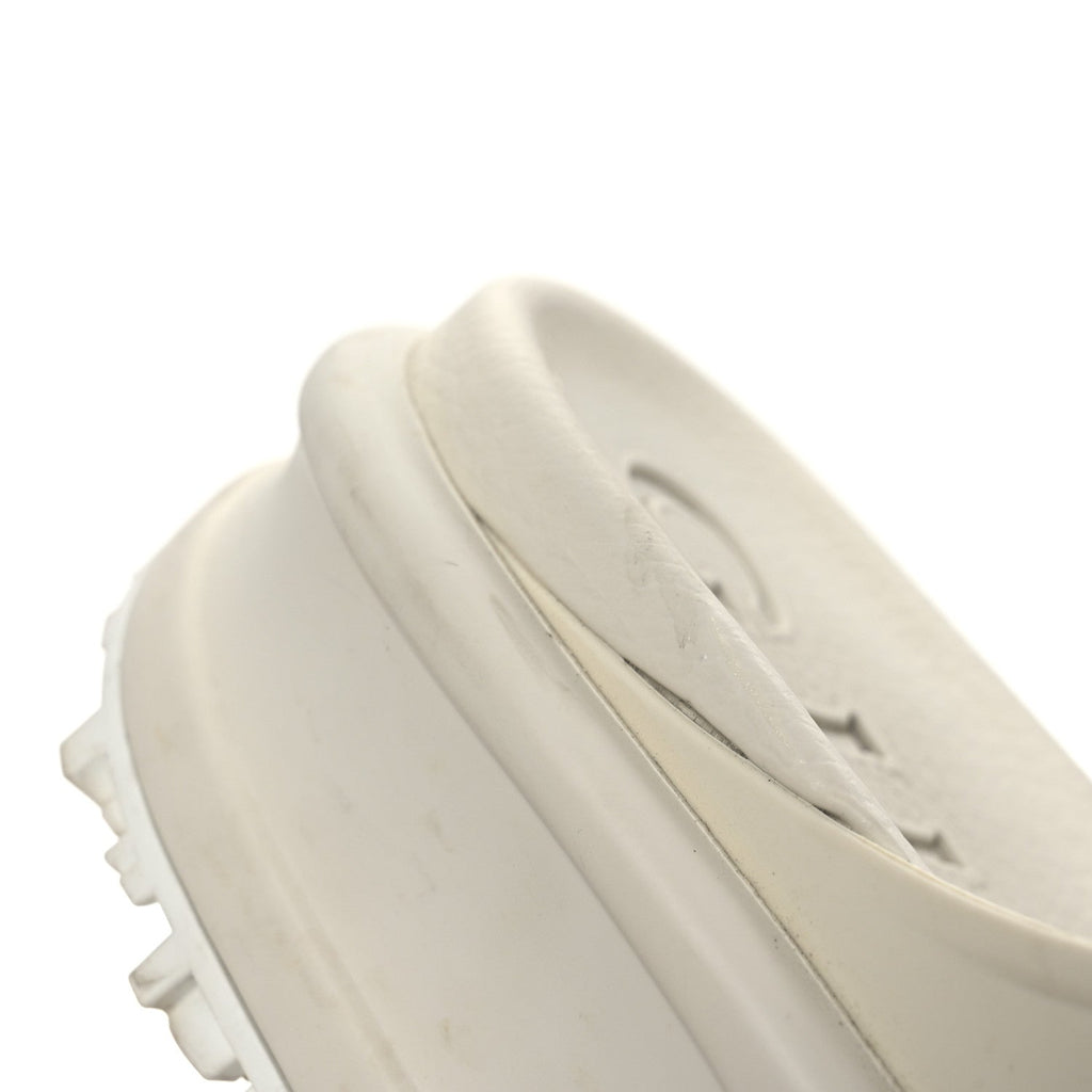 Gucci Soft Rubber Womens Interlocking G Platform 42mm Slide Sandals 40 Off White