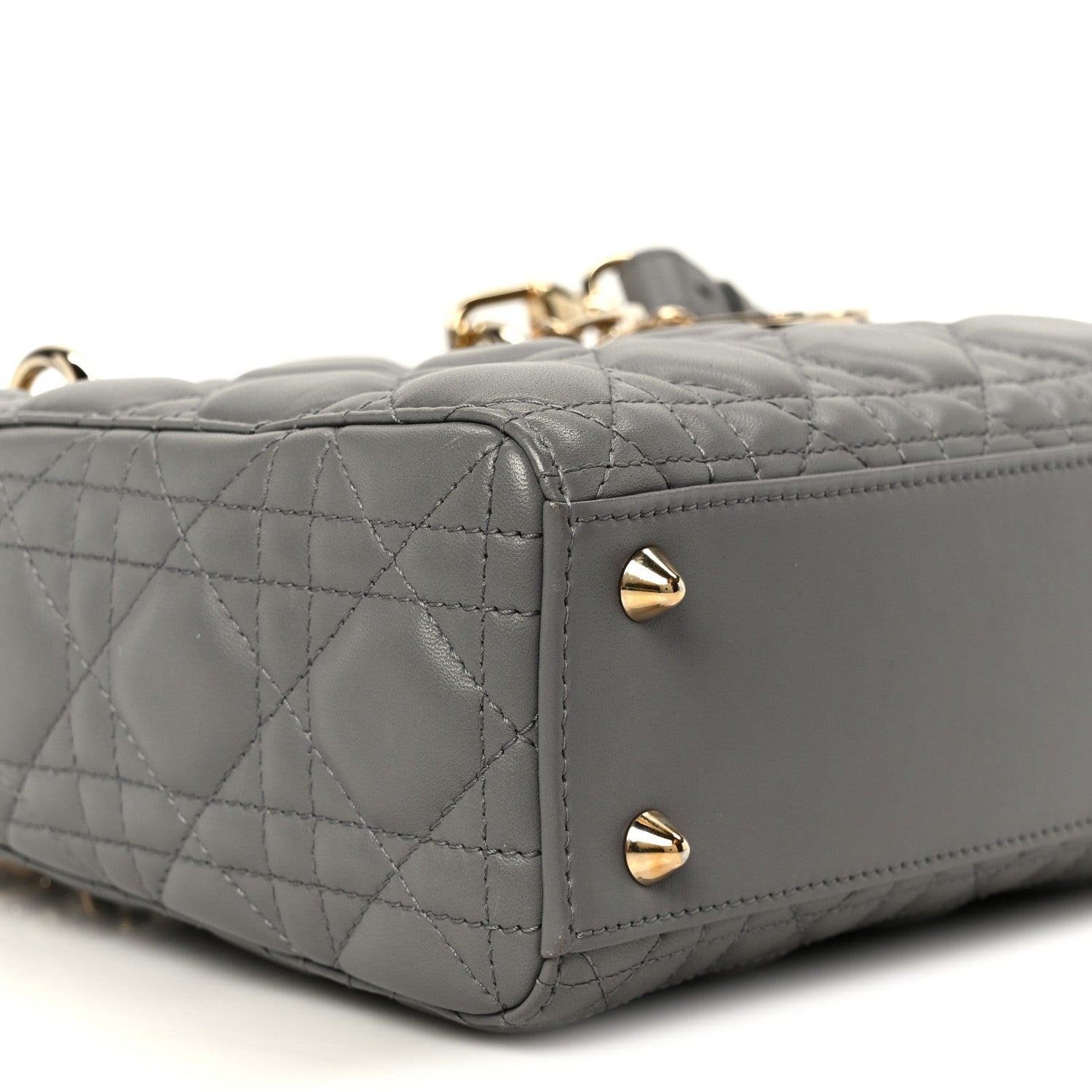 Christian Dior Lambskin Cannage Small Lucky Badges My Lady Dior Grey