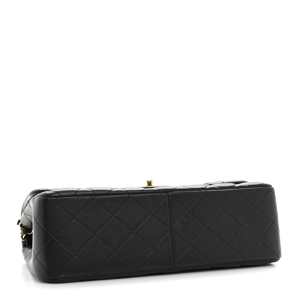Chanel Lambskin Quilted Jumbo Double Flap Black