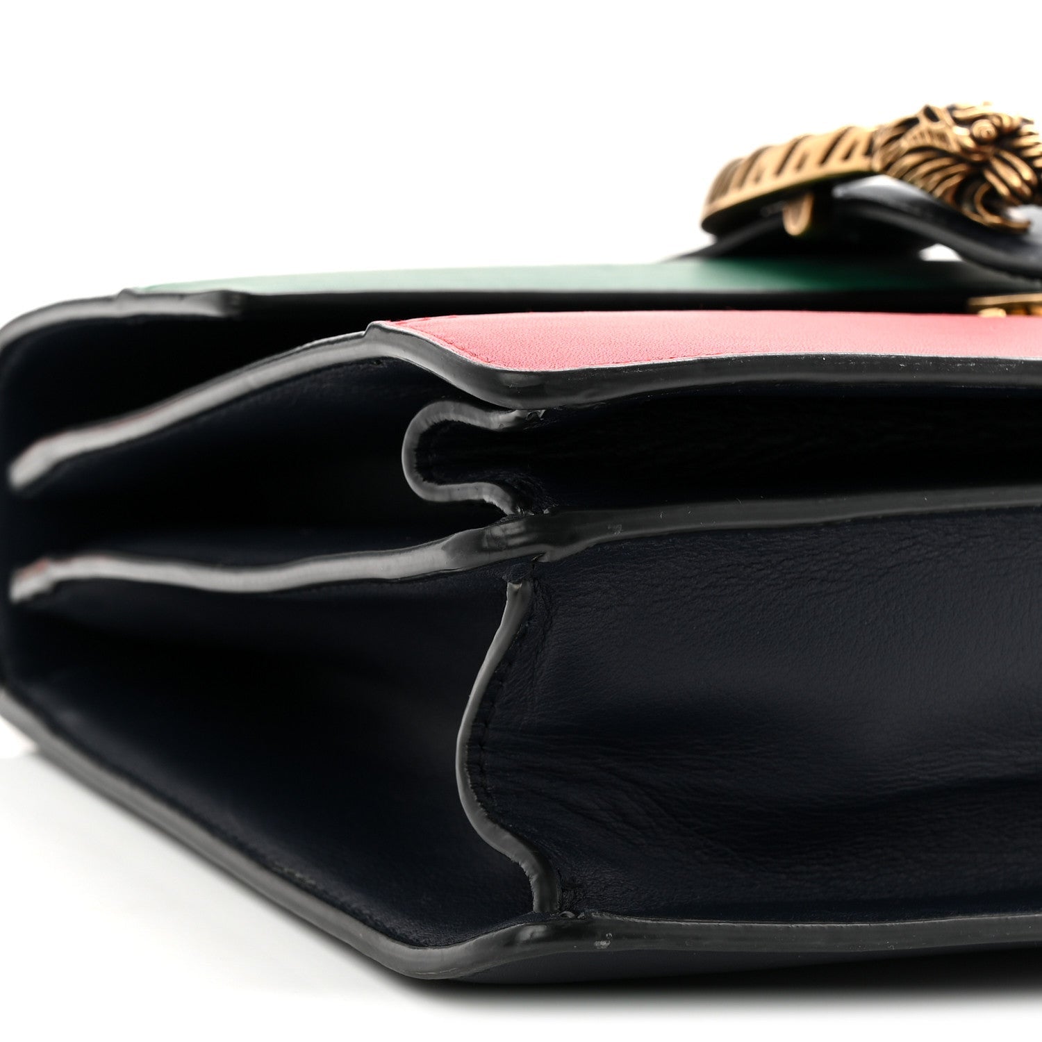Gucci Moon Calfskin Bamboo Web Medium Dionysus Top Handle Bag Blue Emerald Hibiscus Red