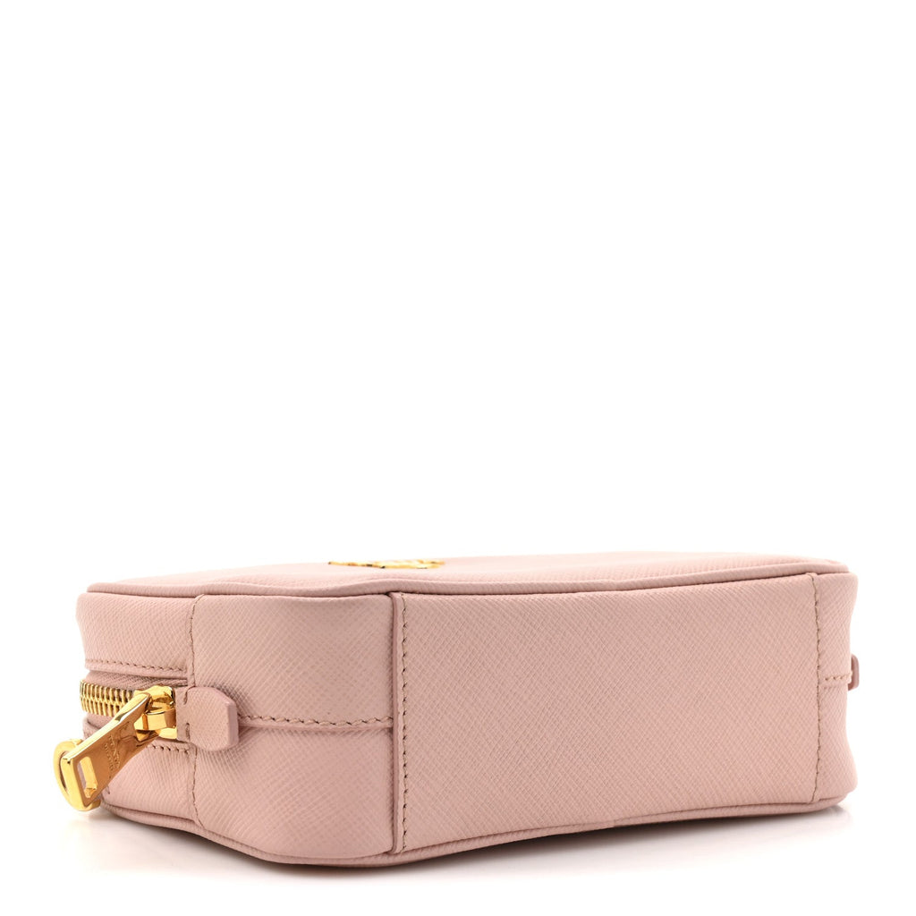 Prada Saffiano Lux Mini Camera Crossbody Bag Orchidea