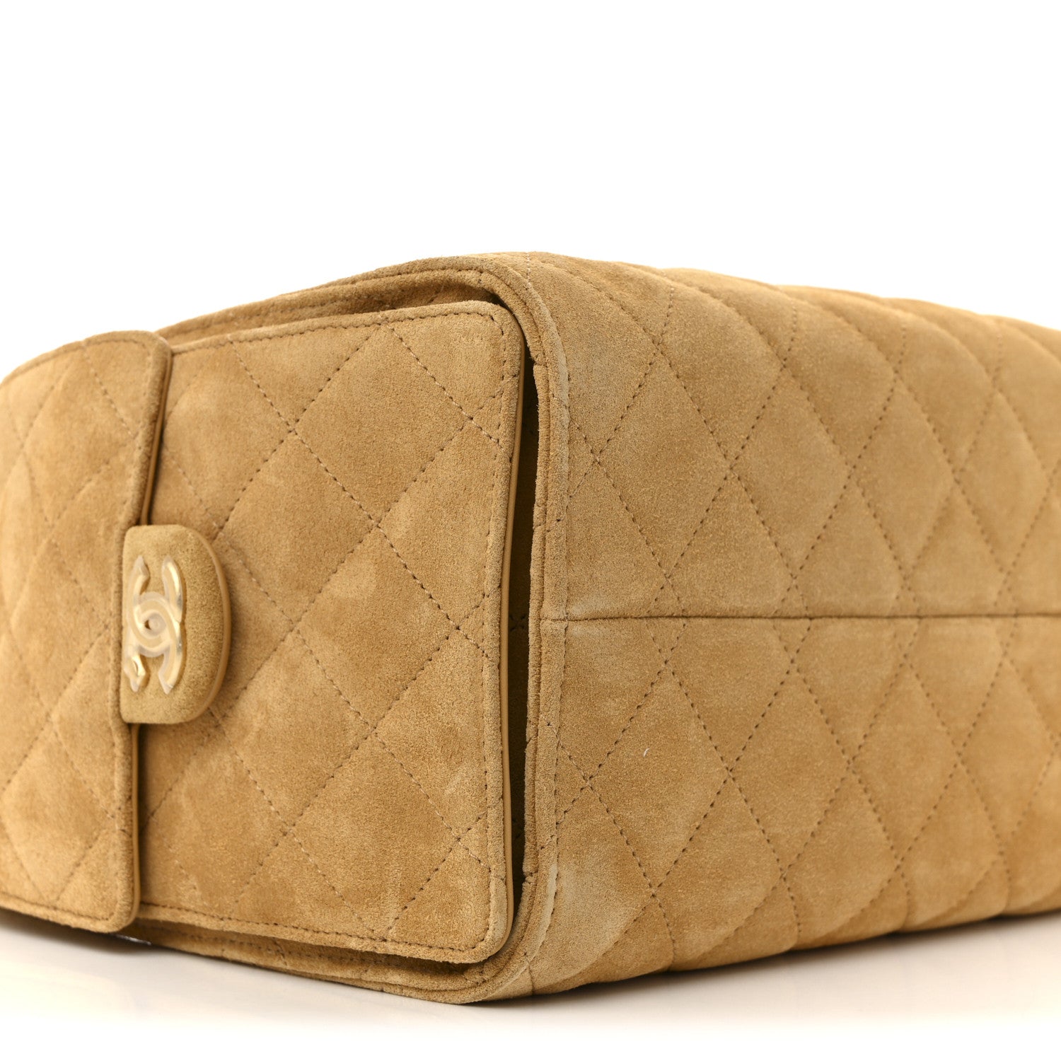 Chanel Suede Quilted Small Chanel 25 Handbag Beige