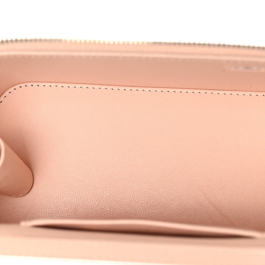 Chanel Lambskin Quilted Sweet Camellia Small Vanity Case With Chain Pink