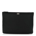 Calfskin Chevron Quilted Large Boy Cosmetic Case Black