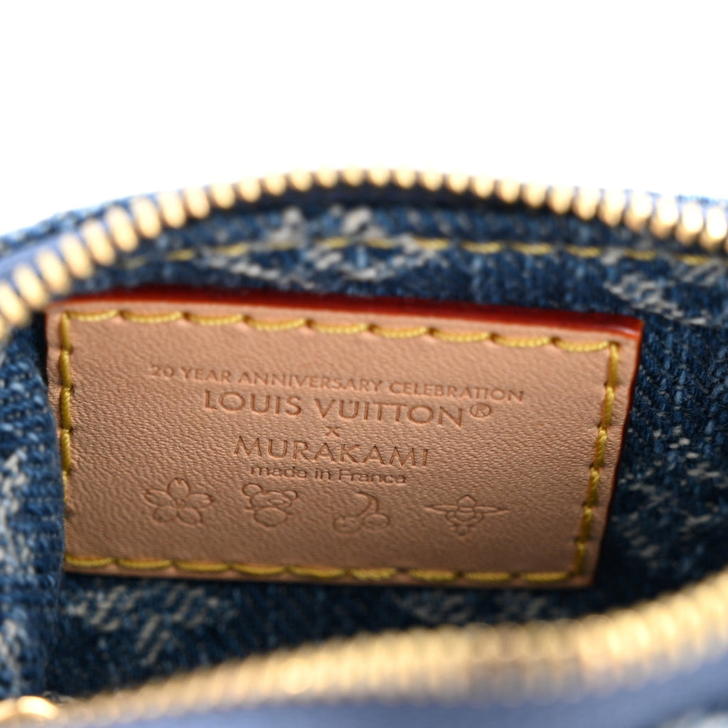 Louis Vuitton LV X TM Monogram Denim Cerises Key Pouch Blue