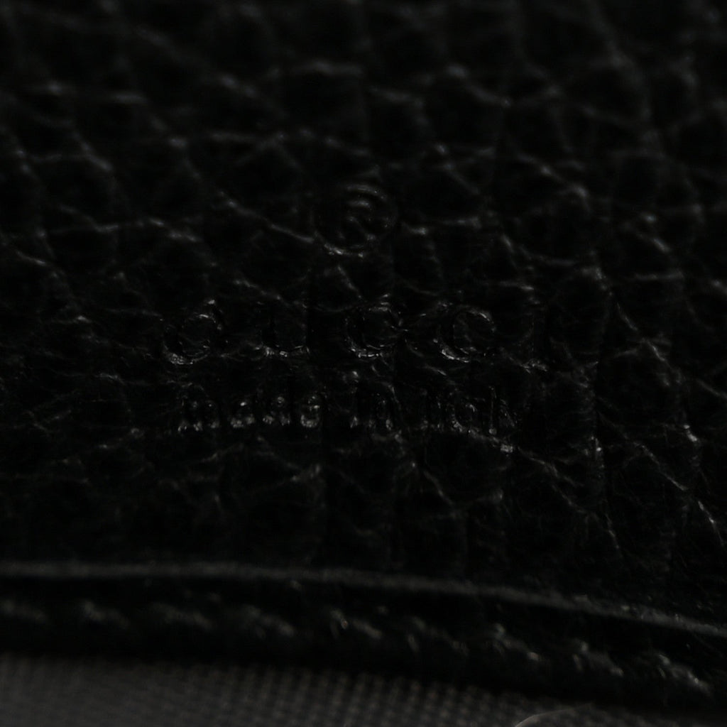 Gucci Dollar Calfskin GG Marmont Zip Around Wallet Black