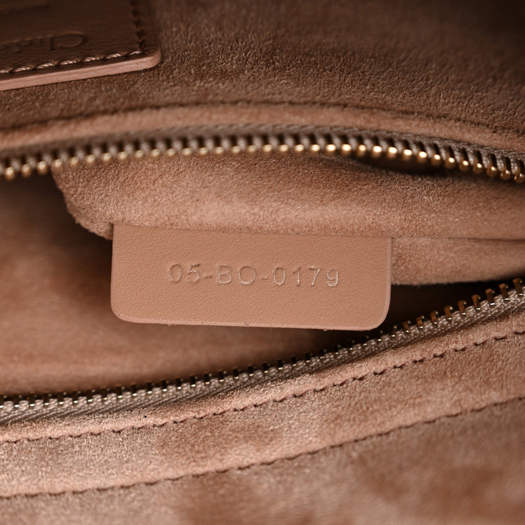 Christian Dior Ultra Matte Calfskin Cannage Medium Lady Dior Beige
