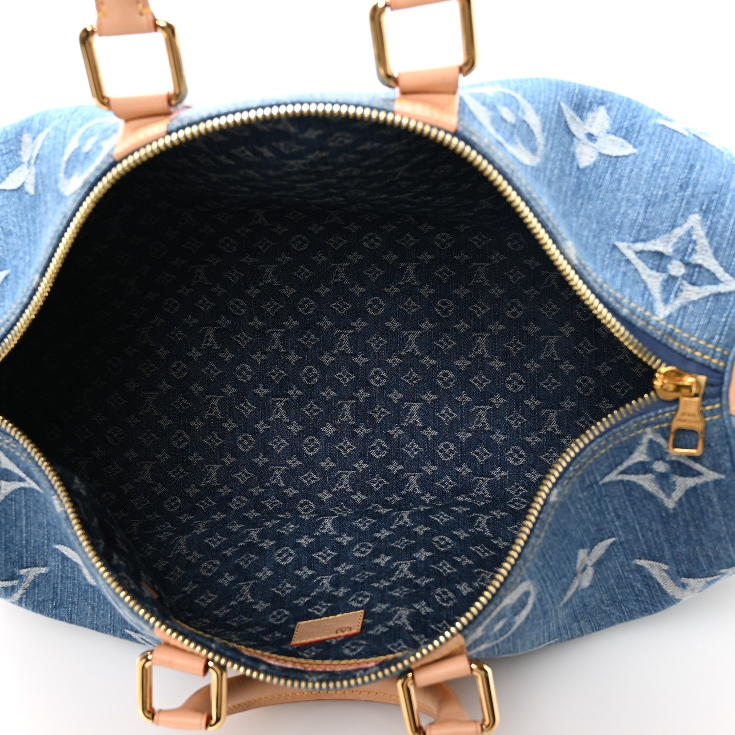 Louis Vuitton Denim Monogram New LV Remix Keepall Bandouliere 45 Blue