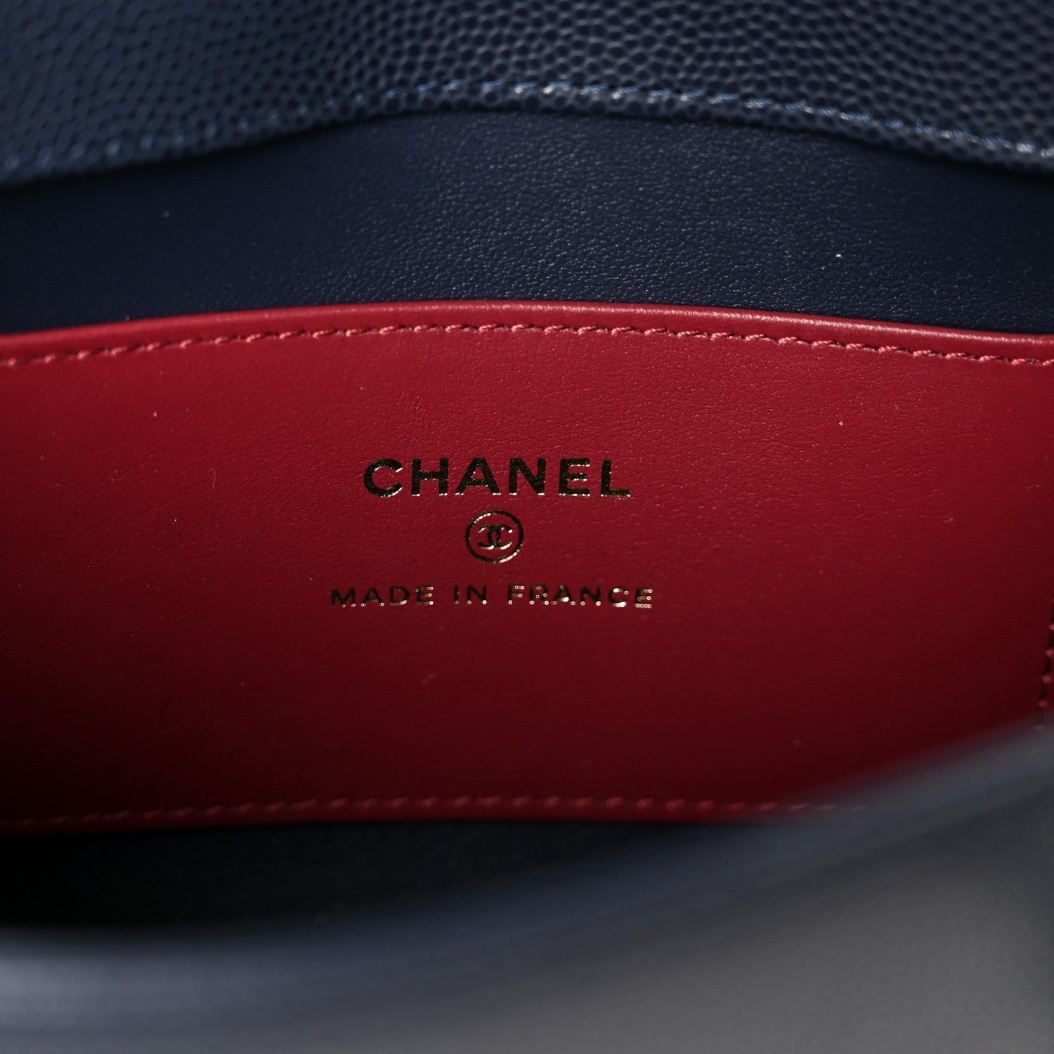 Chanel Shiny Caviar Mini Preppy Coco Shoulder Bag Dark Blue