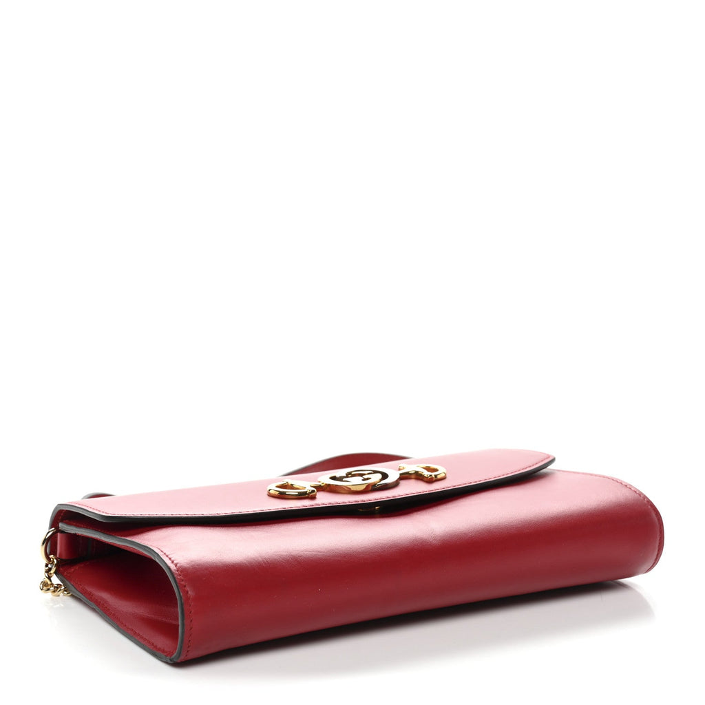 Gucci Smooth Calfskin Small Zumi Top Handle Shoulder Bag Hibiscus Red
