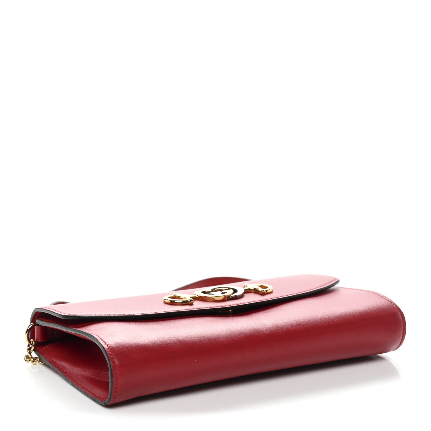 Gucci Smooth Calfskin Small Zumi Top Handle Shoulder Bag Hibiscus Red