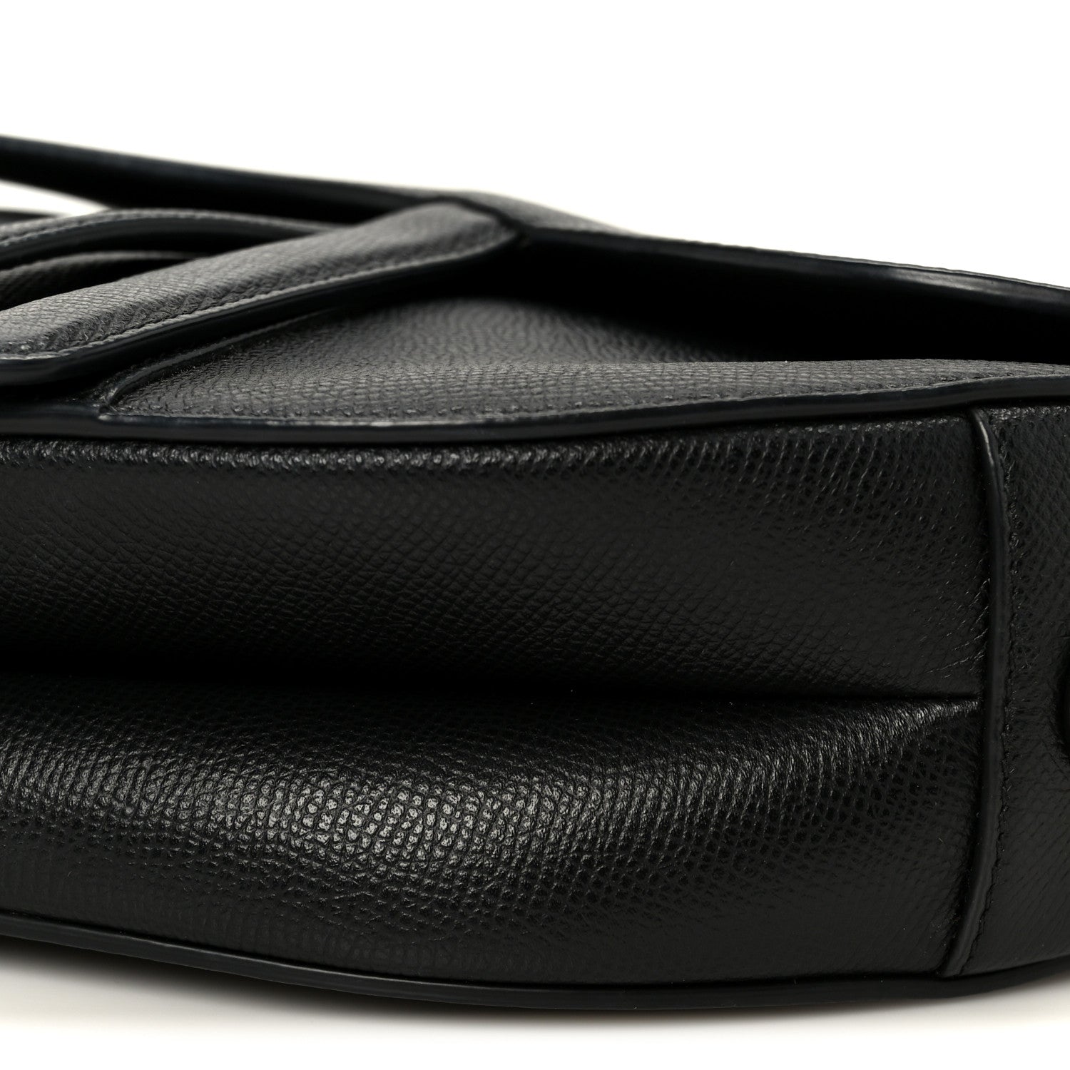 Christian Dior Grained Calfskin Saddle Bag Black
