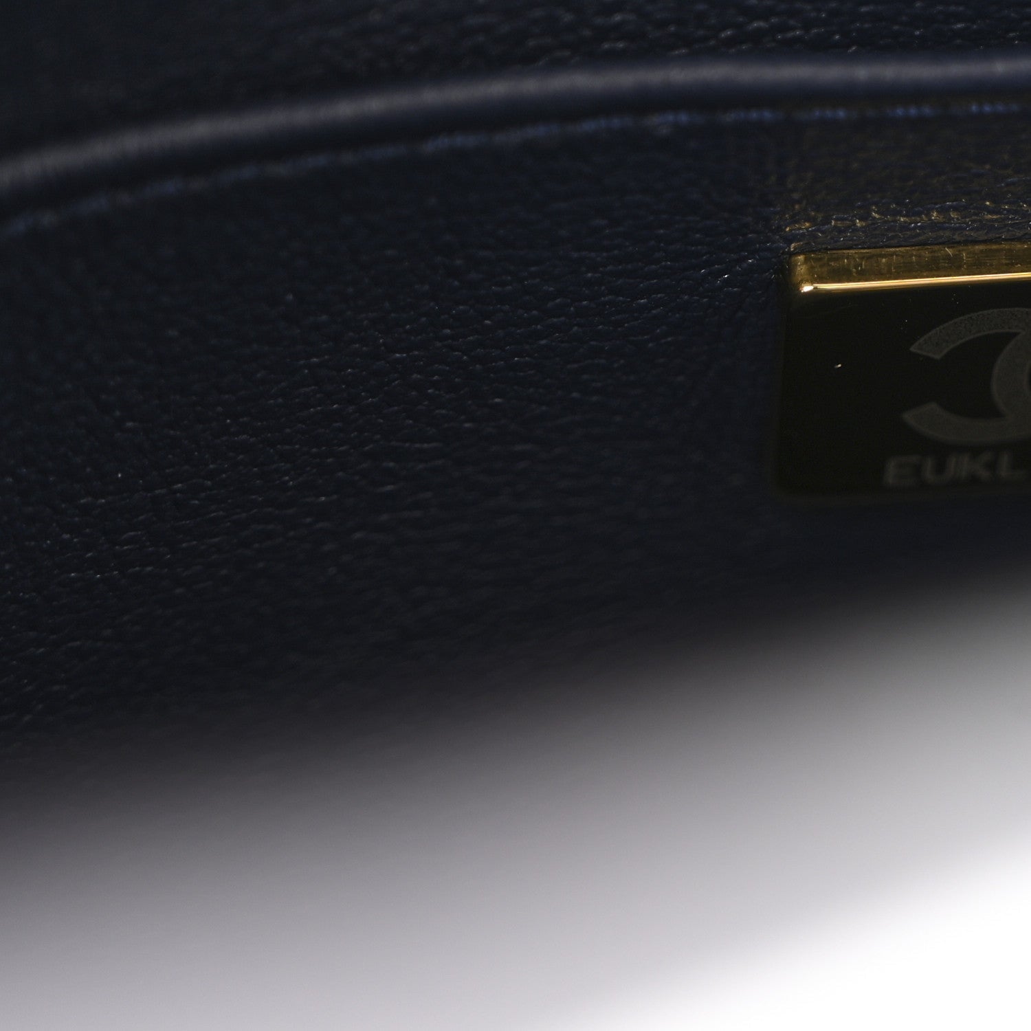 Chanel Shiny Caviar Quilted Mini Top Handle Flap Navy Blue