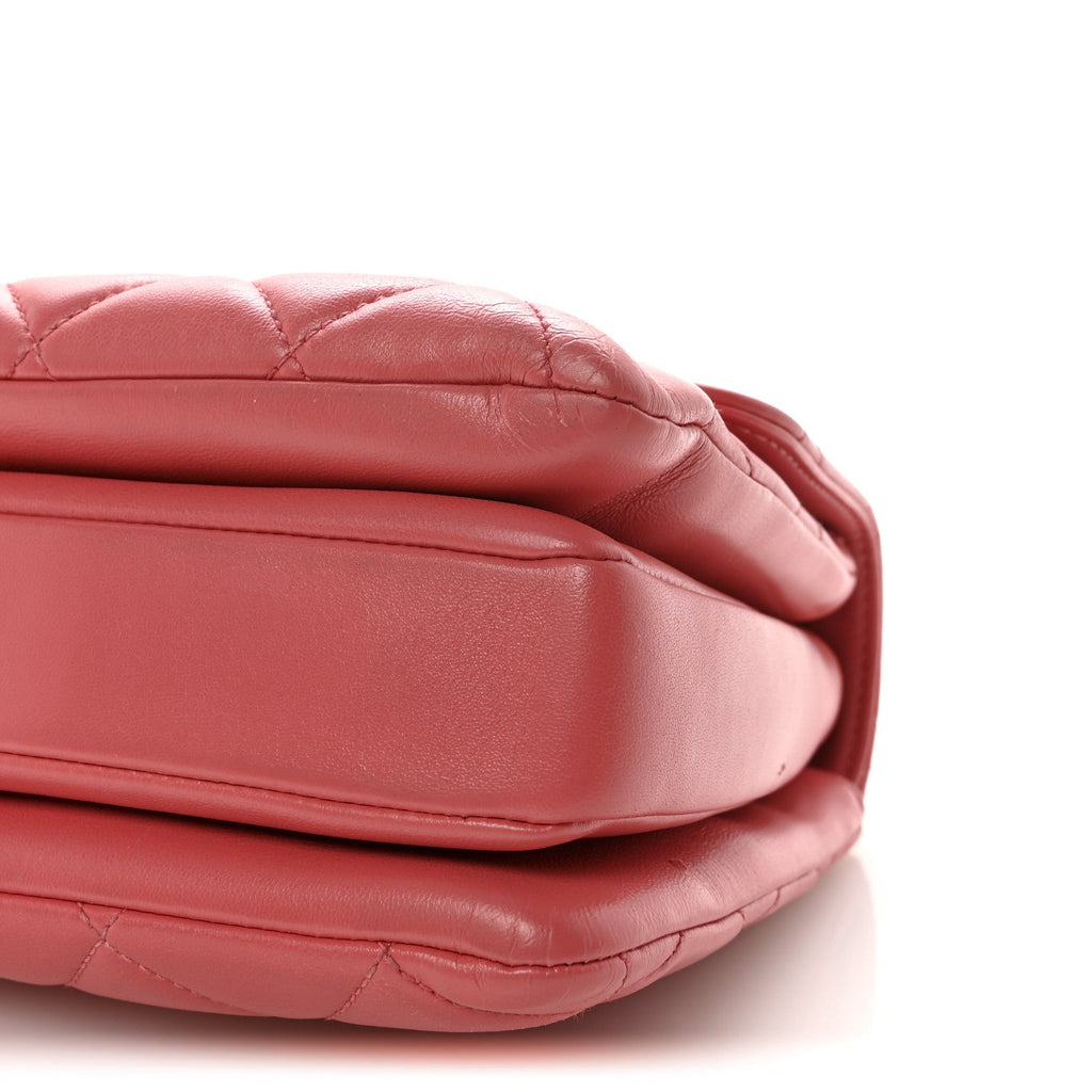 Chanel Lambskin Quilted Small Trendy CC Flap Dual Handle Bag Dark Pink