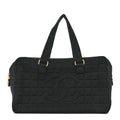 Chanel Jersey Square Quilted Bowler Black
