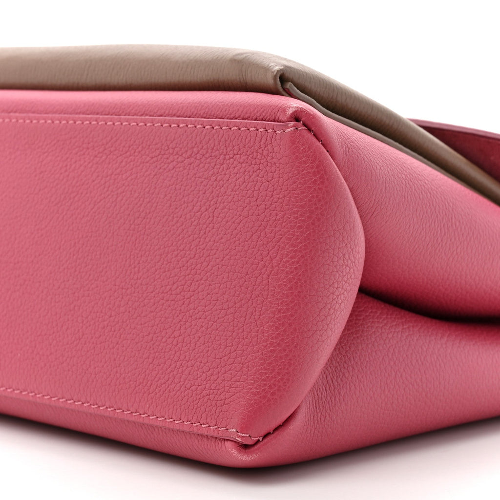 Louis Vuitton Soft Calfskin My Lockme Top Handle Lie De Vin Oxford Greige