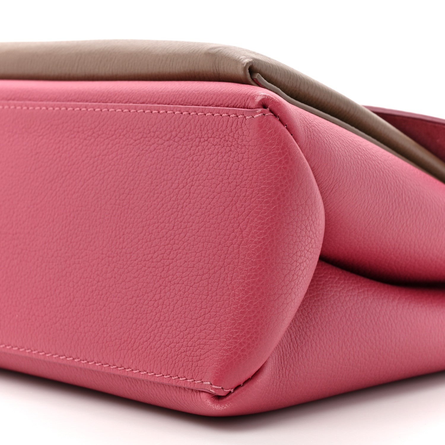 Louis Vuitton Soft Calfskin My Lockme Top Handle Lie De Vin Oxford Greige