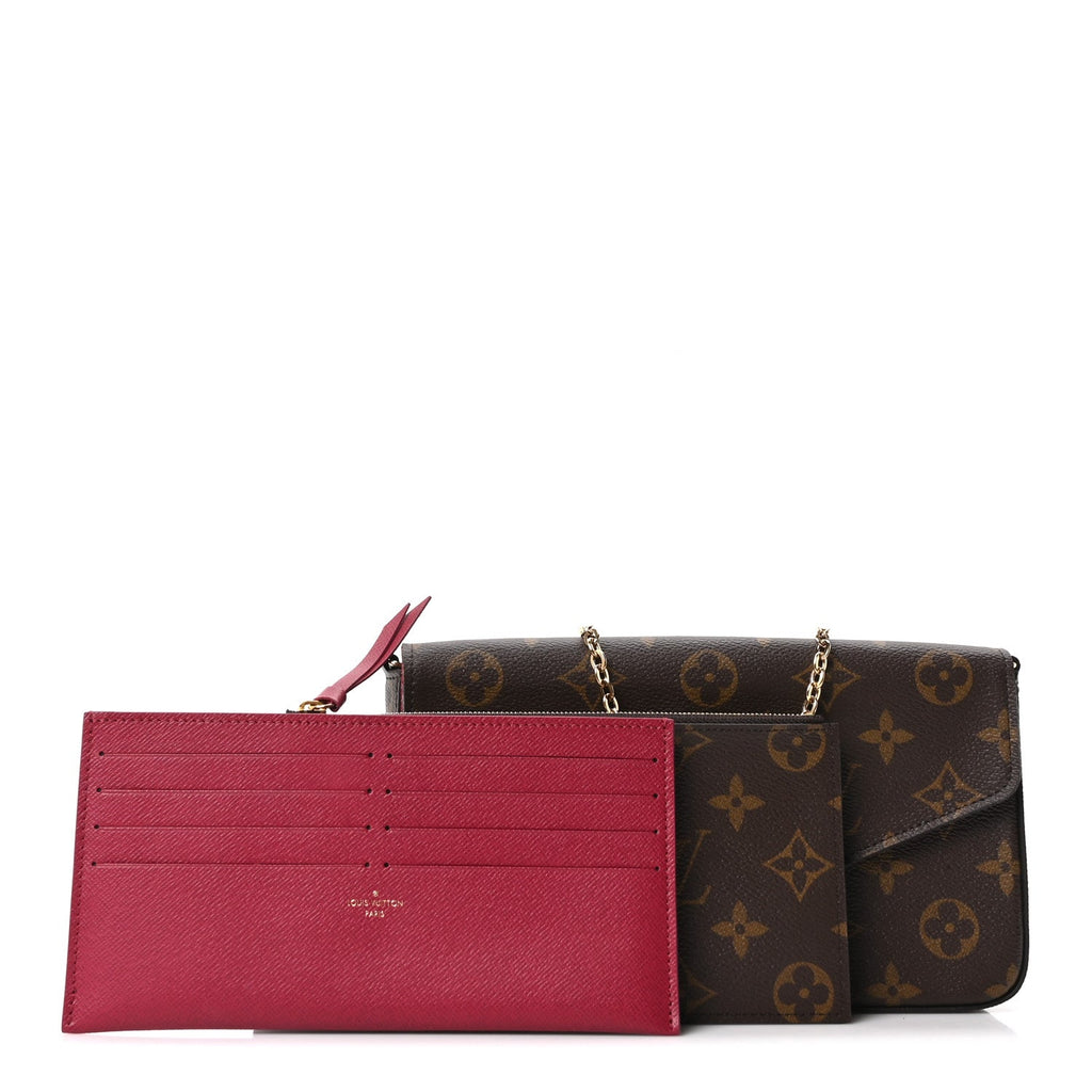 Louis Vuitton Monogram Pochette Felicie Chain Wallet Fuchsia