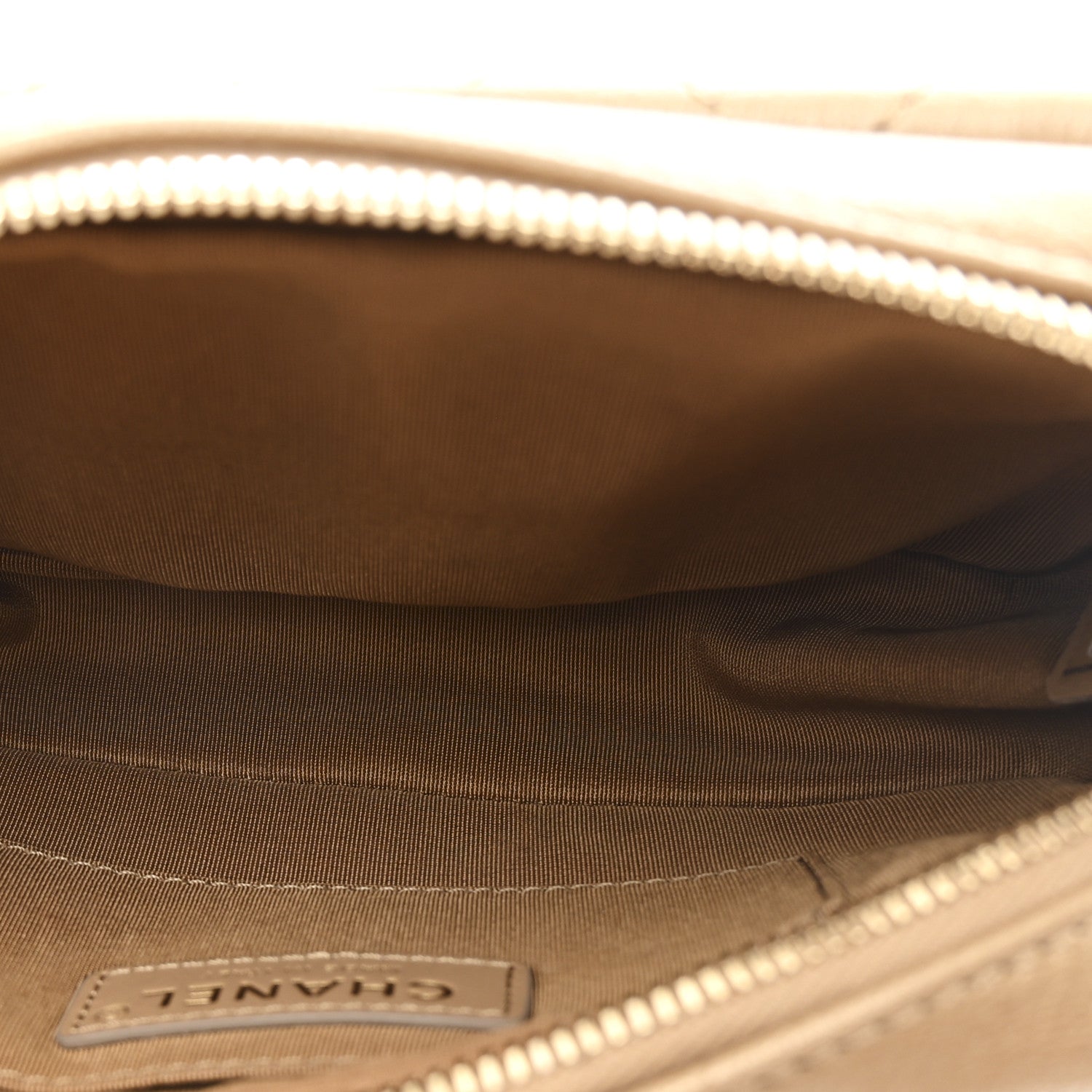 Chanel Metallic Calfskin Quilted Waist Bag Gold