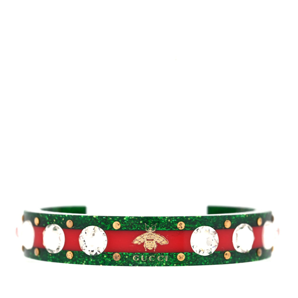 Gucci Crystal Web Cuff 16 Green Red Green Red