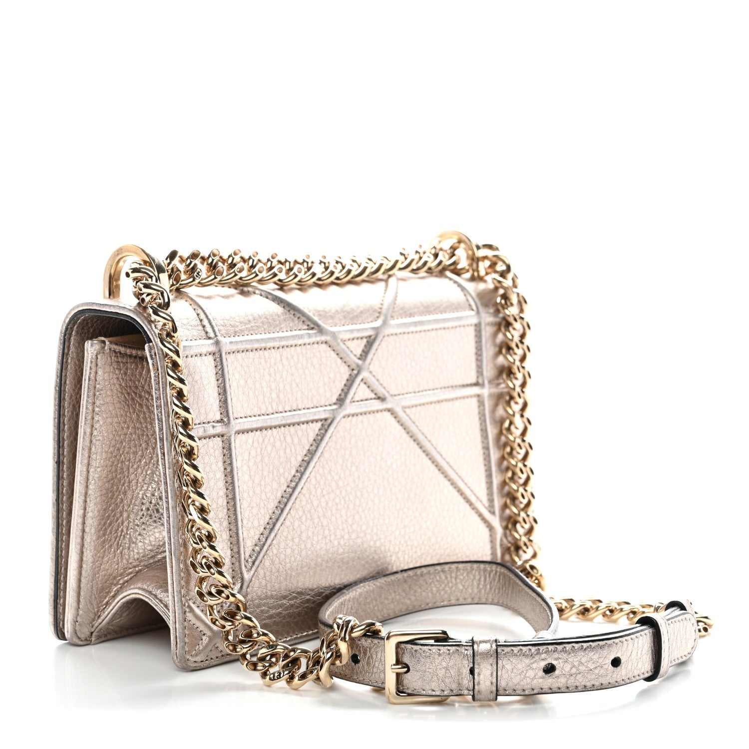 Christian Dior Metallic Grained Calfskin Small Diorama Flap Bag Copper