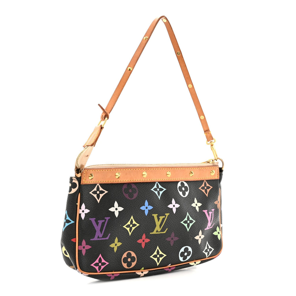 Louis Vuitton Monogram Multicolor Pochette Accessories Black