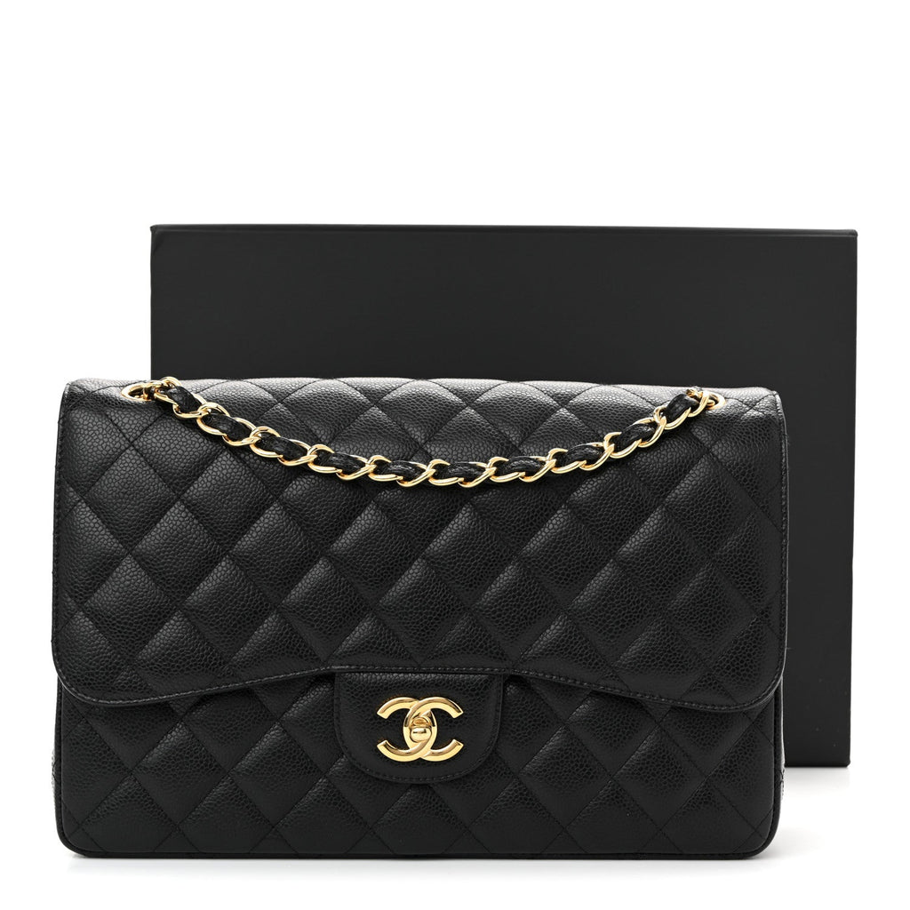 Chanel Caviar Quilted Jumbo Double Flap Black