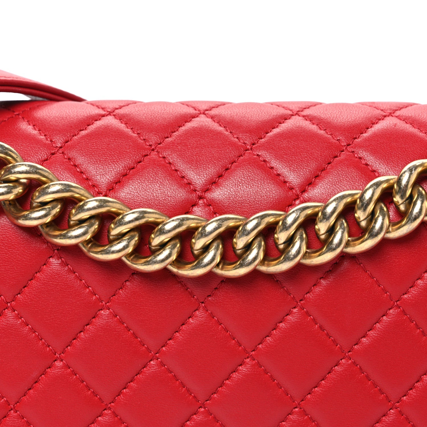Chanel Lambskin Quilted Medium Boy Flap Red