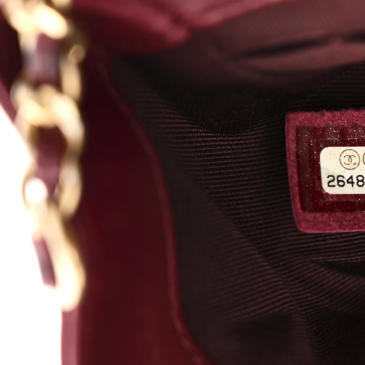 Chanel Glazed Calfskin Chevron Quilted Small Hampton Flap Burgundy