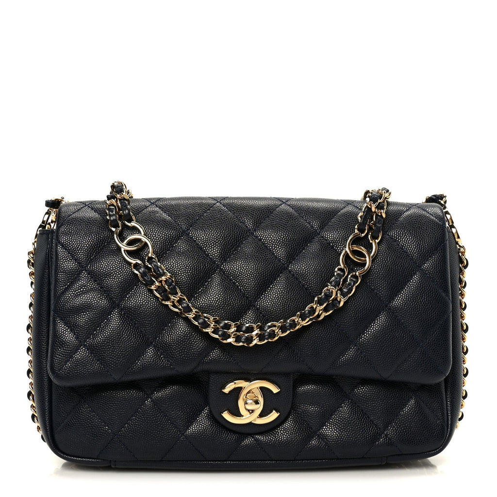 Chanel Caviar Quilted Small CC You Flap Navy