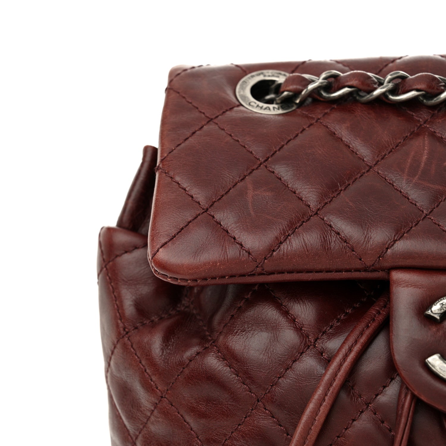 Chanel Glazed Calfskin Quilted Small Salzburg Backpack Burgundy