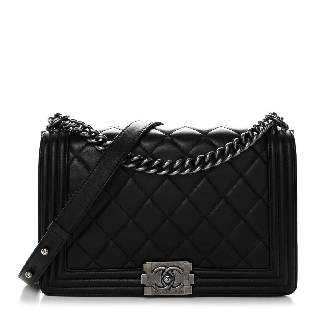 Chanel Calfskin Quilted Medium Boy Flap Black