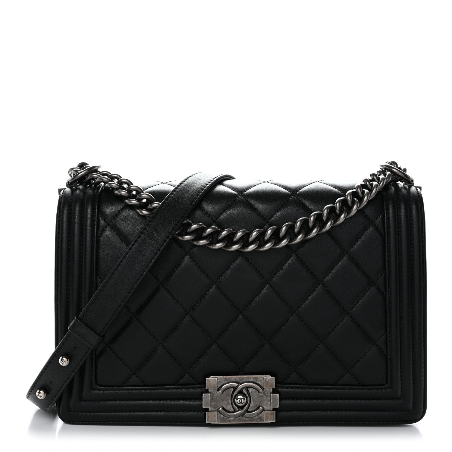 Chanel Calfskin Quilted Medium Boy Flap Black