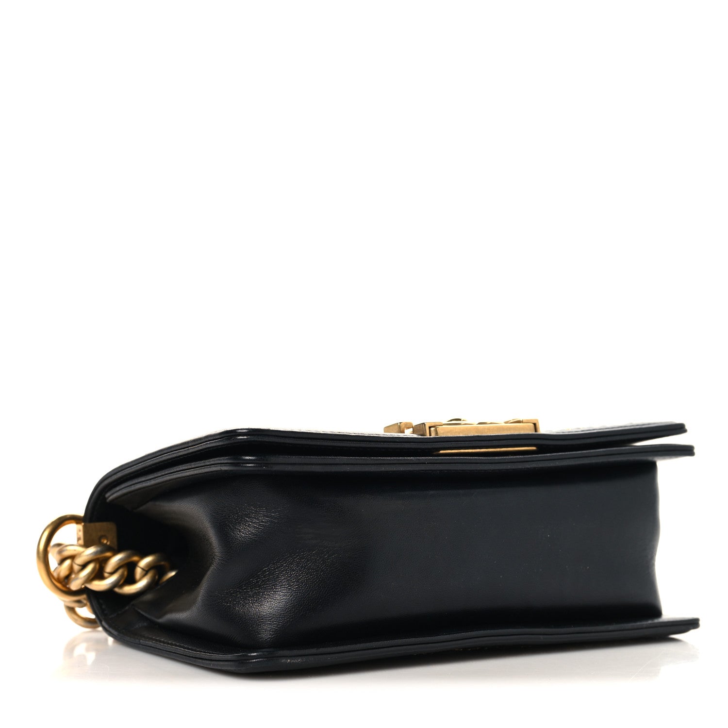 Chanel Lambskin Quilted Small Chain Detail Boy Flap Black