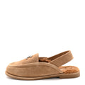 Chanel Suede Calfskin CC Slingback Loafers 36 Dark Beige