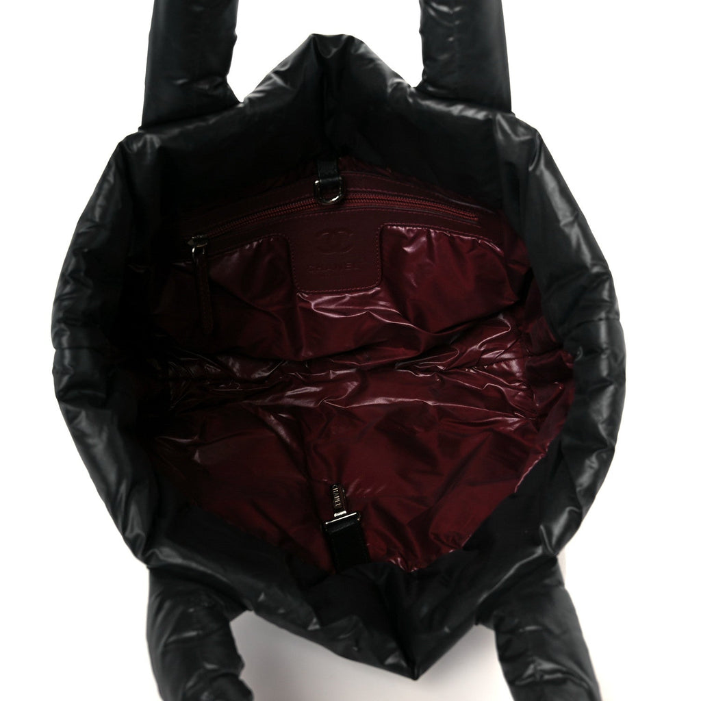 Chanel Nylon Quilted Small Coco Cocoon Tote Black