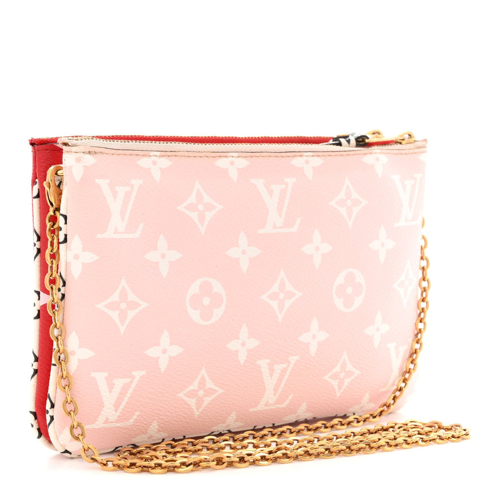 Louis Vuitton Monogram Giant Double Zip Pochette Rouge
