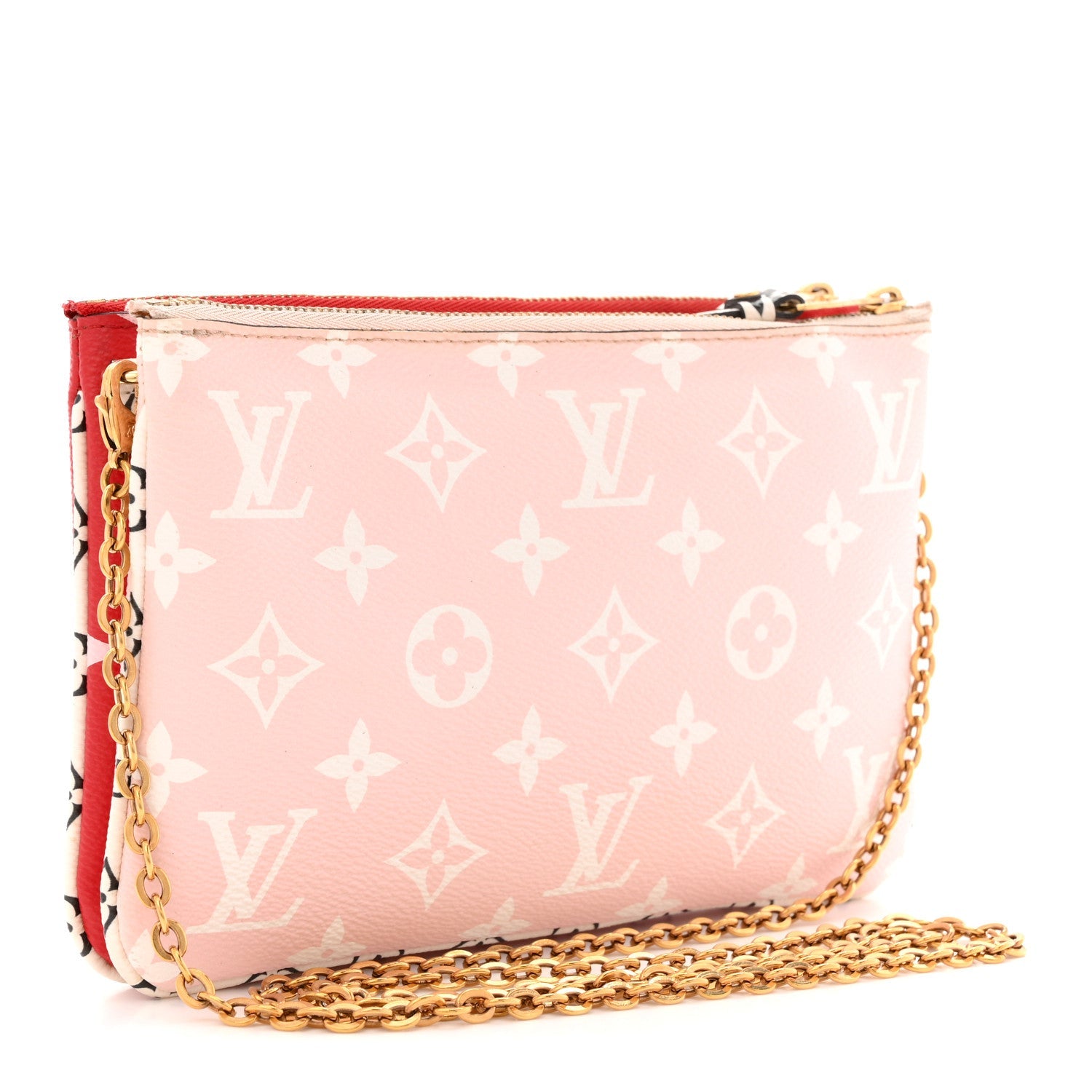 Louis Vuitton Monogram Giant Double Zip Pochette Rouge