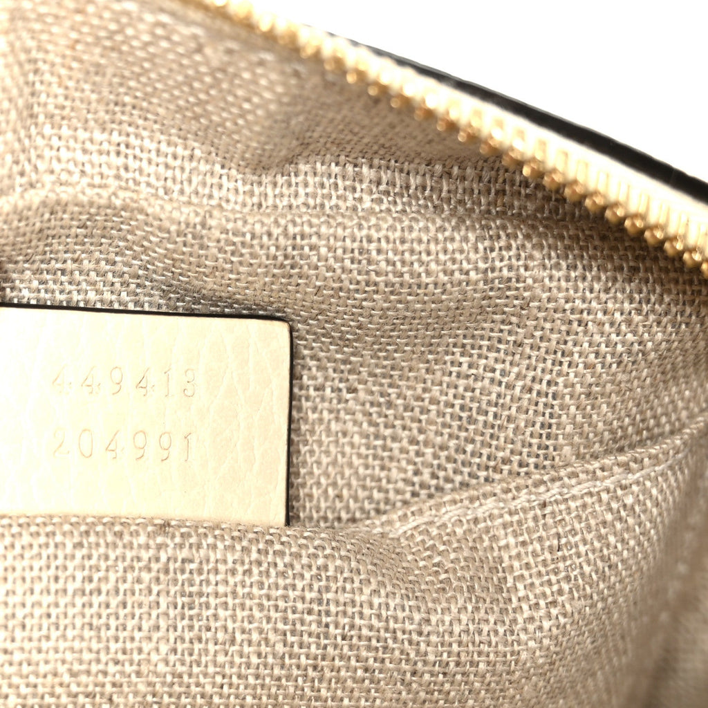 Gucci Monogram Dollar Calfskin Mini Bree Messenger Bag Beige Ebony Avoire